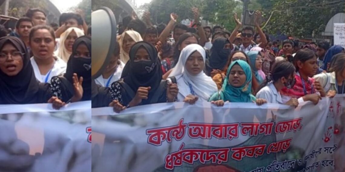 শাহবাগে শিক্ষার্থীরা অবস্থান নিয়েছেন ধর্ষকের বিচার দাবিতে। Nafiz Ashraf.Tnntv24