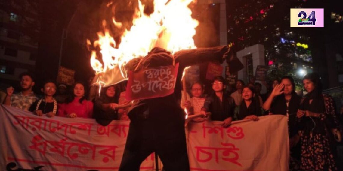 নারায়ণগঞ্জে স্বরাষ্ট্র উপদেষ্টার কুশপুত্তলিকা দাহ । Nafiz Ashraf.Tnntv24