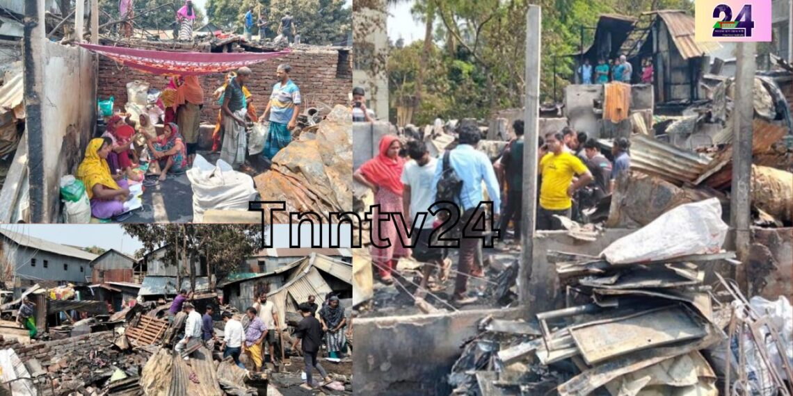 আগুনে পুড়ে শত পরিবার নি:শ্বেষ হয়েছে মহাখালি সাততলা বস্তির । Nafiz Ashraf.Tnntv24