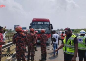 নিমতলায় ঢাকা-মাওয়া এক্সপ্রেসওয়েতে বাসের ধাক্কায় অ্যাম্বুলেন্সের পাঁচ জন নিহত।Nafiz Ashraf.Tnntv24