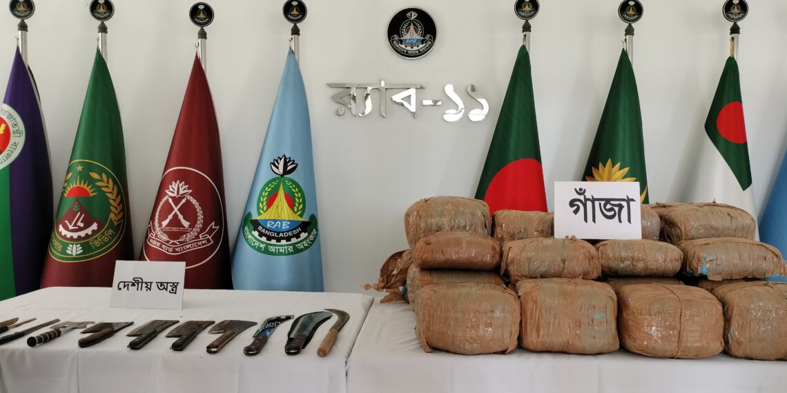 নারায়ণগঞ্জে বিপুল পরিমাণ দেশিয় অস্ত্রসস্ত্রসহ ৬ জন গ্রেফতার,১০১ কেজি গাঁজা উদ্ধার।Nafiz Ashraf.Tnntv24