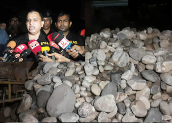 ডেমরার সাউলিয়ায় বিপুল পরিমাণ সাদা পাথর জব্দ করেছে র‍্যাব-১১। Nafiz Ashraf.Tnntv24