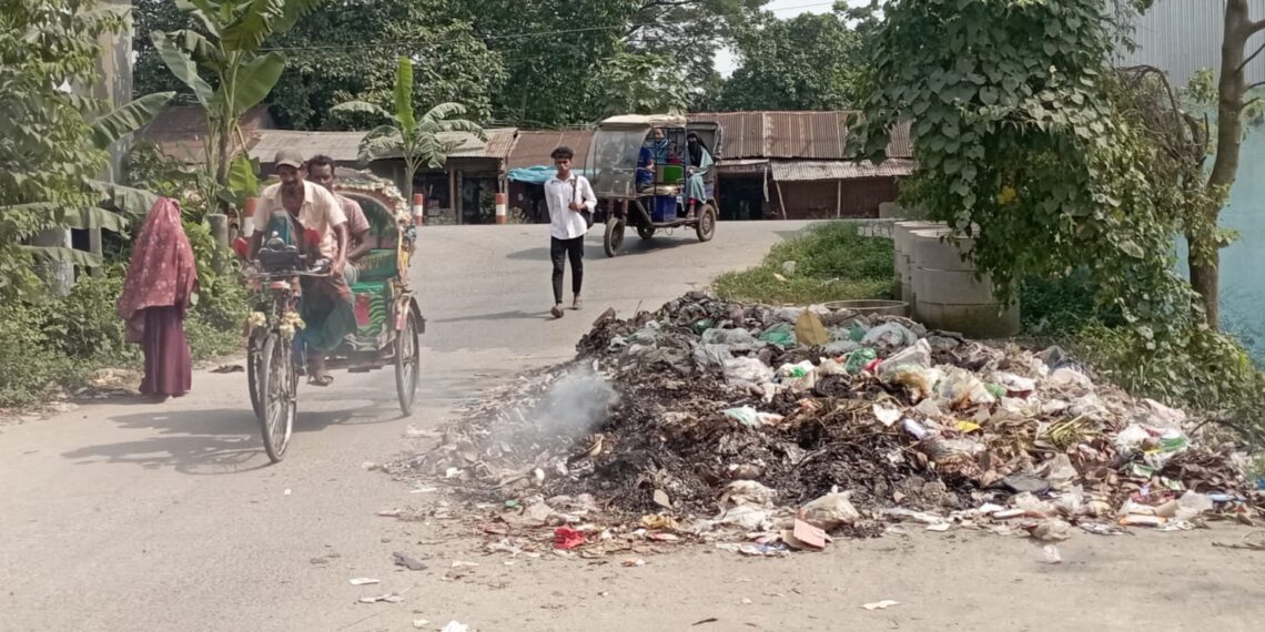 এনসিসি ২১ নম্বর ওয়ার্ডে এনায়েত নগরে ময়লার ভাগারে পরিবেশ দূষণ।Nafiz Ashraf.Tnntv24