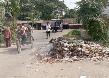 এনসিসি ২১ নম্বর ওয়ার্ডে এনায়েত নগরে ময়লার ভাগারে পরিবেশ দূষণ।Nafiz Ashraf.Tnntv24
