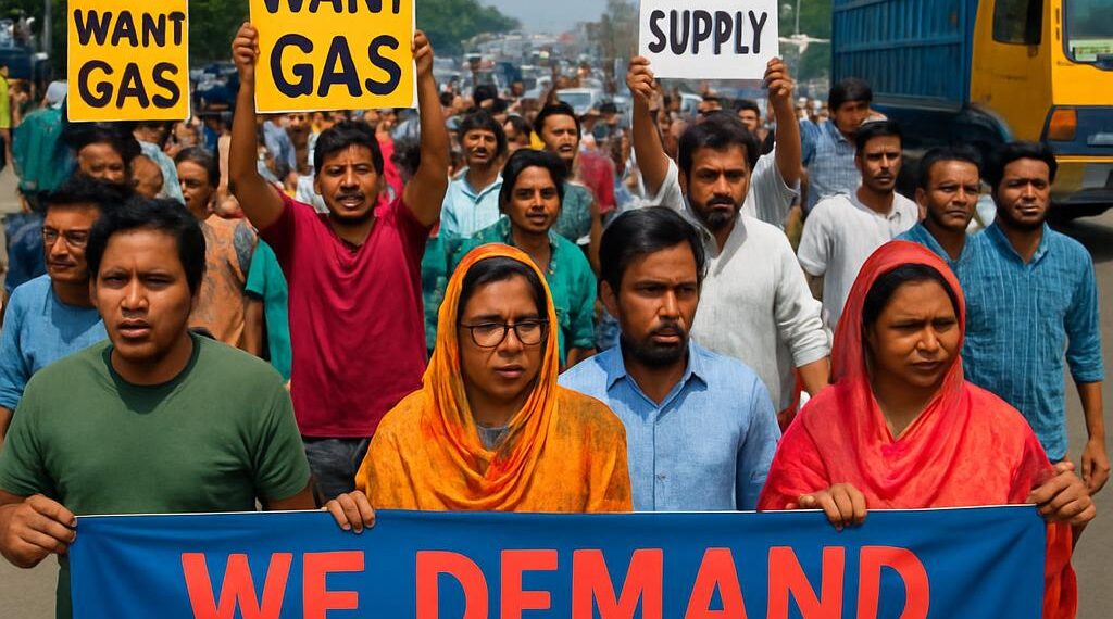 গ্যাসের দাবিতে ঢাকা-চট্টগ্রাম মহাসড়কের শনির আখড়া এলাকায় অবরোধ,মহাসড়কে তীব্র যানজট : Nafiz Ashraf.Tnntv24