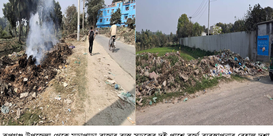 রূপগঞ্জ উপজেলা সদর থেকে মুড়াপাড়া বাজার সড়কের দুই পাশে বর্জ্য ব্যবস্থাপনার বেহাল দশা: Tnntv24