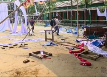 নারায়ণগঞ্জের রূপগঞ্জে এনসিপির ফল উৎসব মঞ্চ ও চেয়ার টেবিল ভাঙচুর, হামলা আহত- ১০।Tnntv24