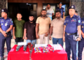 নারায়ণগঞ্জের লাইসেন্সধারি ব্যক্তিদের অস্ত্র লুটের ঘটনায় অস্ত্র ছিনতাইকারী চক্রের ৪ জন গ্রেফতার,৩ টি অস্ত্র ও ৩৮ রাউন্ড গুলি উদ্ধার।Tnntv24