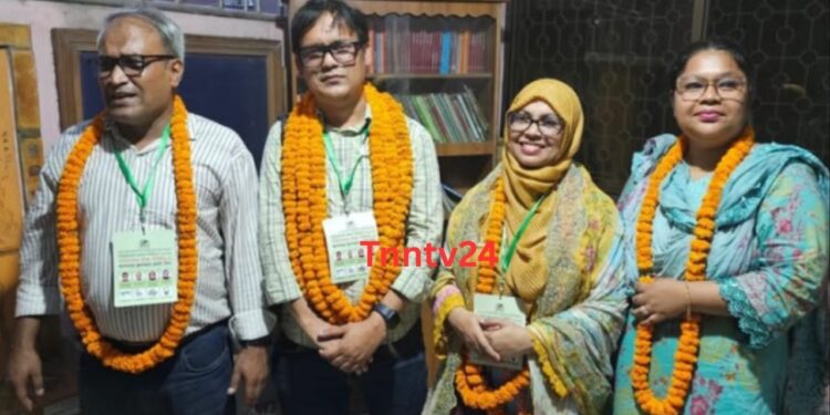 নারায়ণগঞ্জ:আমলাপাড়া আদর্শ শিশু বিদ্যালয়ে নির্বাচনে নিরংকুশ বিজয় ঐক্য পরিষদের।Tnntv24